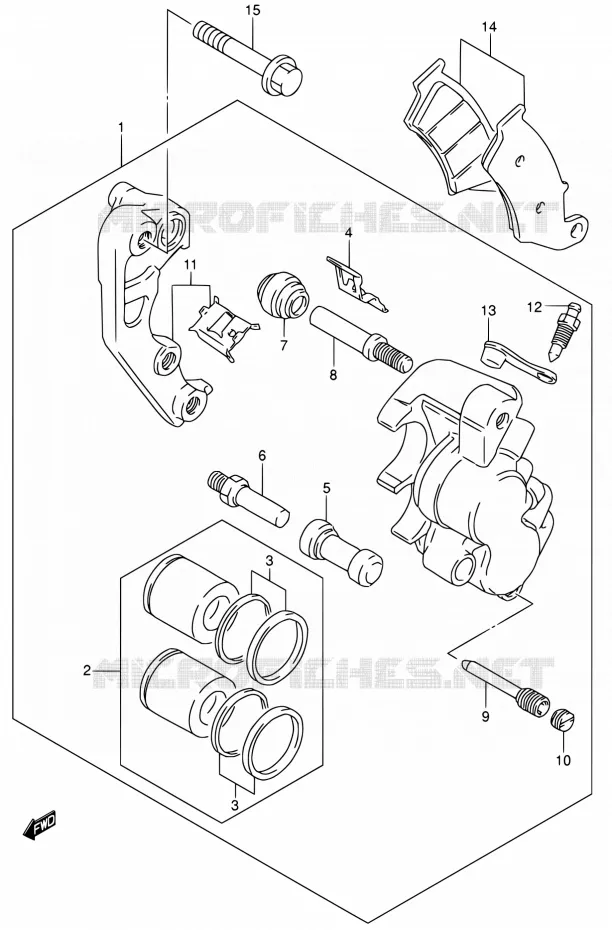 FRONT CALIPER Suzuki MOTO 250 DR-Z 2005  DR-Z250 K5 (E03,E28,E33)