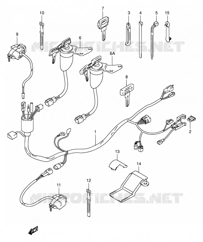 BEDRADING (DR-Z400EY/EK1/EK2/EK3/EK4) Suzuki MOTO 400 DR-Z 2003  DR-Z400 K3 (E03,E28,E33)