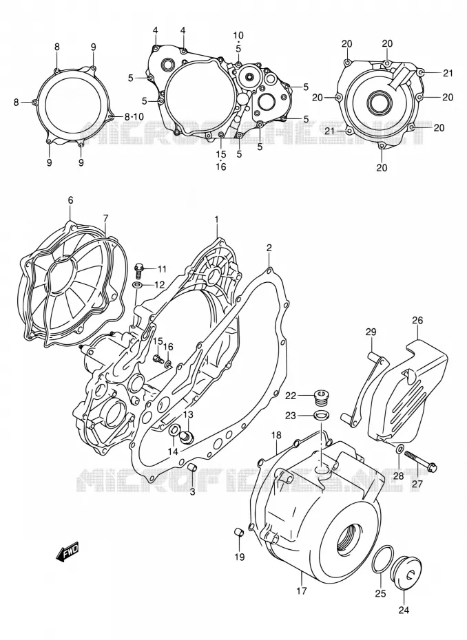 CASING (DR-Z4OOY/K1/K2/K3/K4) Suzuki MOTO 400 DR-Z 2003  DR-Z400 K3 (E03,E28,E33)
