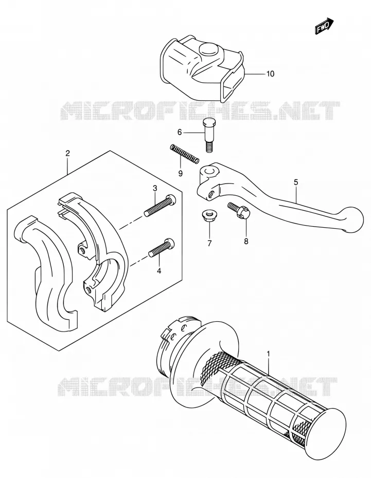 RECHTER HENDEL Suzuki MOTO 400 DR-Z 2000  DR-Z400 Y (E03,E28,E33)