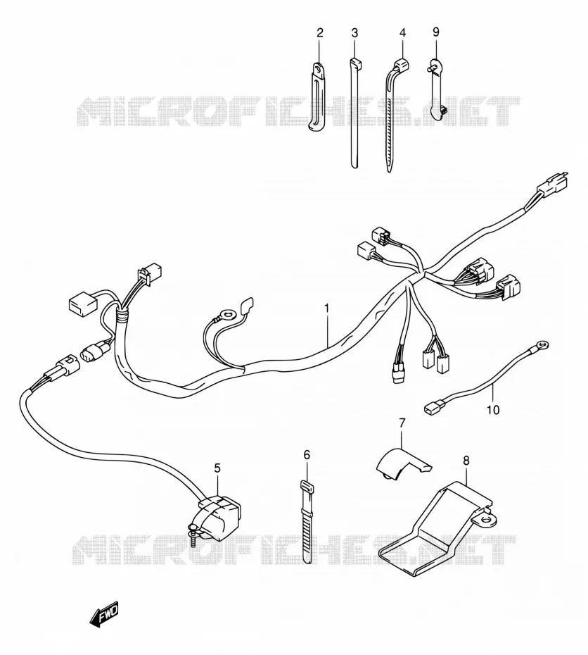 BEDRADING (DR-Z400Y/K1/K2/K3/K4) Suzuki MOTO 400 DR-Z 2001  DR-Z400E K1 (E03,E28,E33)
