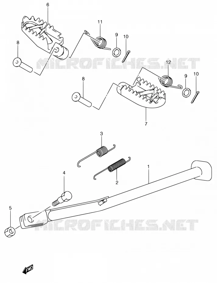 STAND (MODELE Y/K1/K2/K3) Suzuki MOTO 400 DR-Z 2001  DR-Z400EK1(E24)
