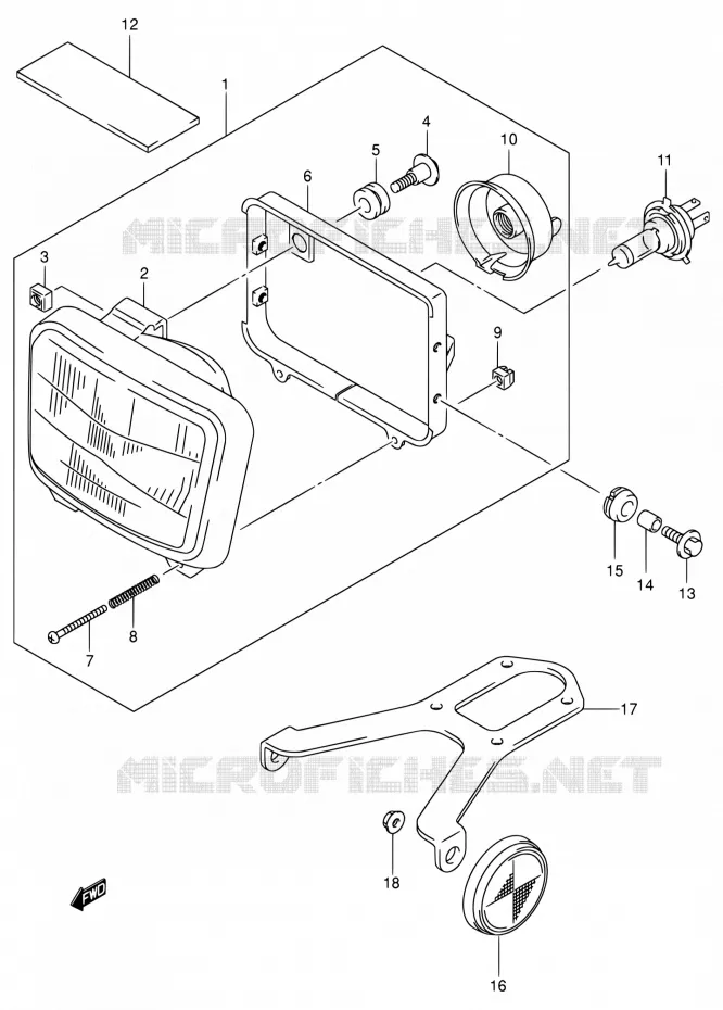 KOPLAMP (DR-Z400EK2/EK3/EK4 E24) Suzuki MOTO 400 DR-Z 2002  DR-Z400EK2(E24)