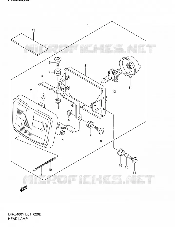 KOPLAMP (DR-Z400EY/EK1 E24) Suzuki MOTO 400 DR-Z 2002  DR-Z400EK2(E24)