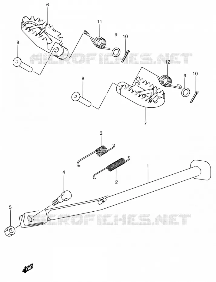 STAND (MODELE Y/K1/K2/K3) Suzuki MOTO 400 DR-Z 2002  DR-Z400EK2(E24)