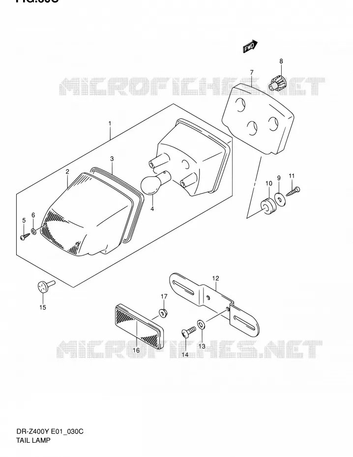 ACHTERLICHT (DR-Z400EY/EK1/EK2/EK3/EK4 E24) Suzuki MOTO 400 DR-Z 2003  DR-Z400EK3(E24)