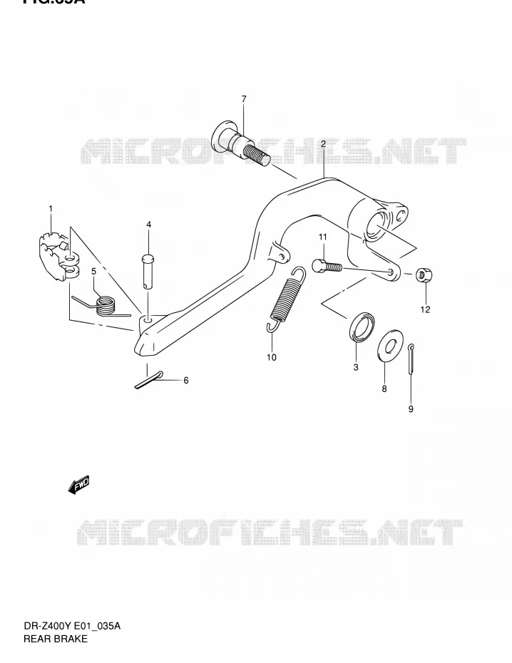 ACHTERREM (DR-Z400E E24) Suzuki MOTO 400 DR-Z 2004  DR-Z400EK4(E24)