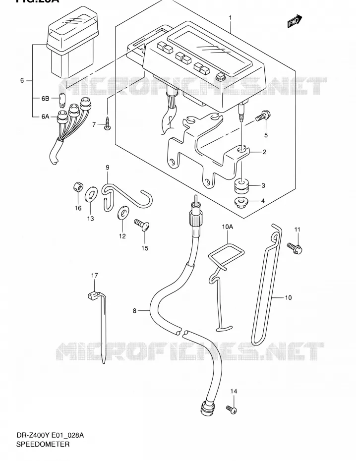 SNELHEIDSMETER (DR-Z400EY/EK1/EK2/EK3/EK4 E24) Suzuki MOTO 400 DR-Z 2004  DR-Z400EK4(E24)