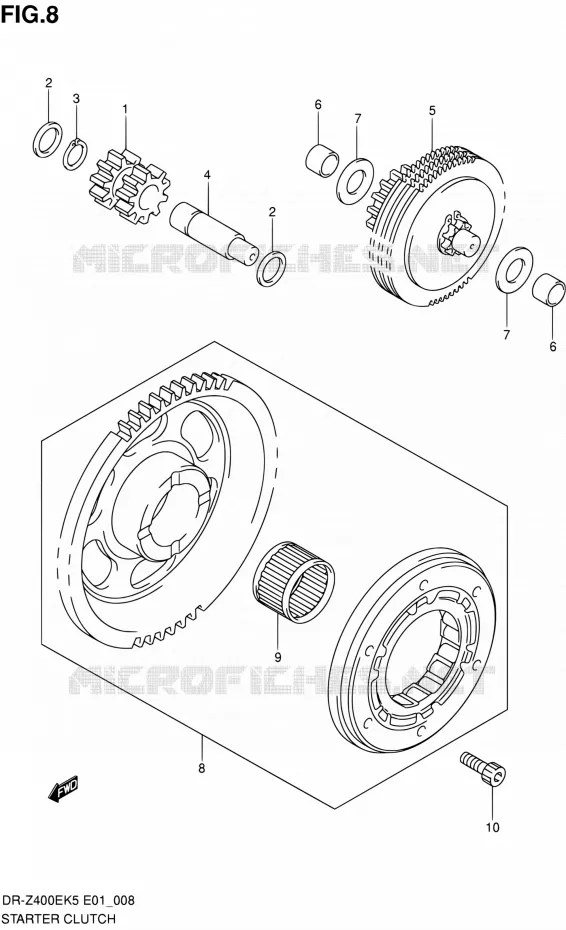 STARTMOTOR CLUTCH Suzuki MOTO 400 DR-Z 2005  DR-Z400EK5(E24)