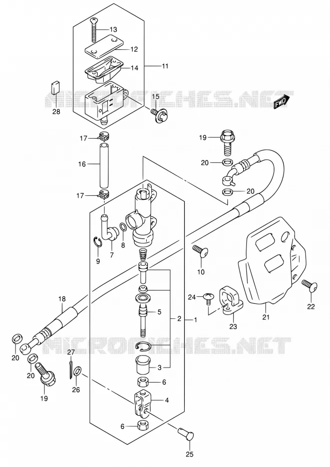 ACHTER HOOFDREMCILINDER Suzuki MOTO 400 DR-Z 2006  DR-Z400E K6 (E03,E28,E33)