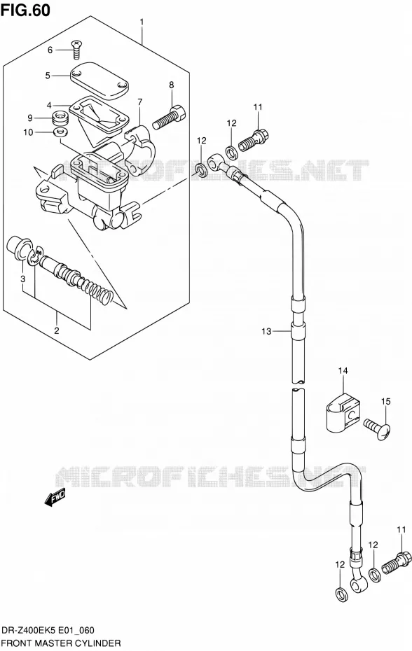 FRONT HOOFDREMCILINDER (E01,P37) Suzuki MOTO 400 DR-Z 2006  DR-Z400EK6(E24)