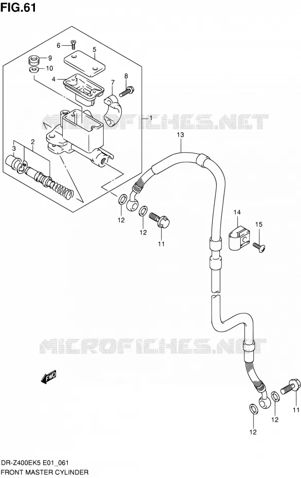 FRONT HOOFDREMCILINDER (E24) Suzuki MOTO 400 DR-Z 2006  DR-Z400EK6(E24)