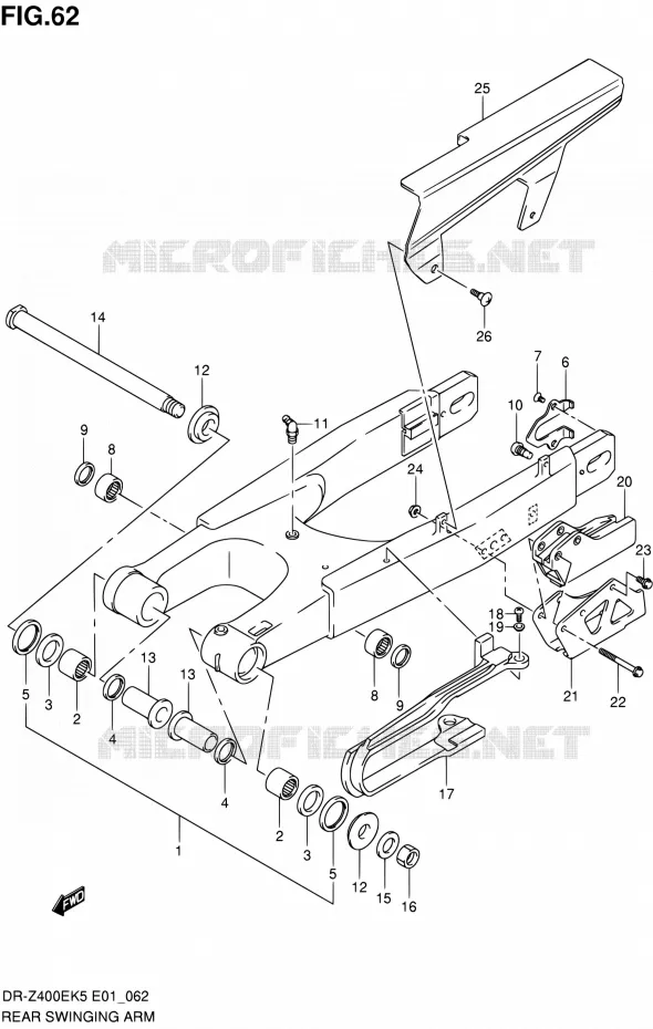 SWINGARM Suzuki MOTO 400 DR-Z 2006  DR-Z400EK6(E24)