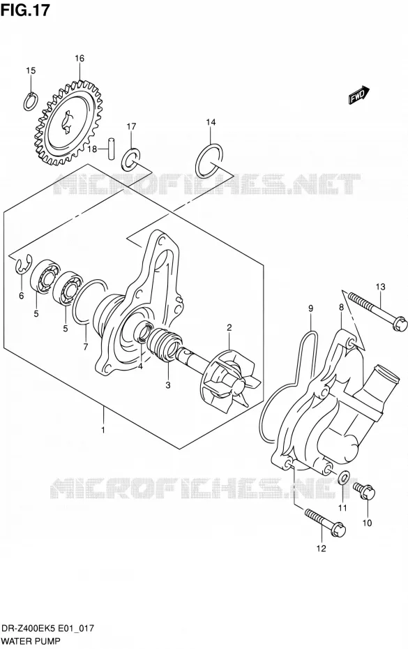 WATERPOMP Suzuki MOTO 400 DR-Z 2006  DR-Z400EK6(E24)