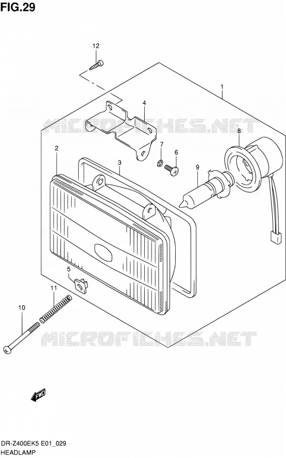 KOPLAMP (DR-Z400EK5/K6/K7 E01,P37) Suzuki MOTO 400 DR-Z 2007  DR-Z400EK7(E24)