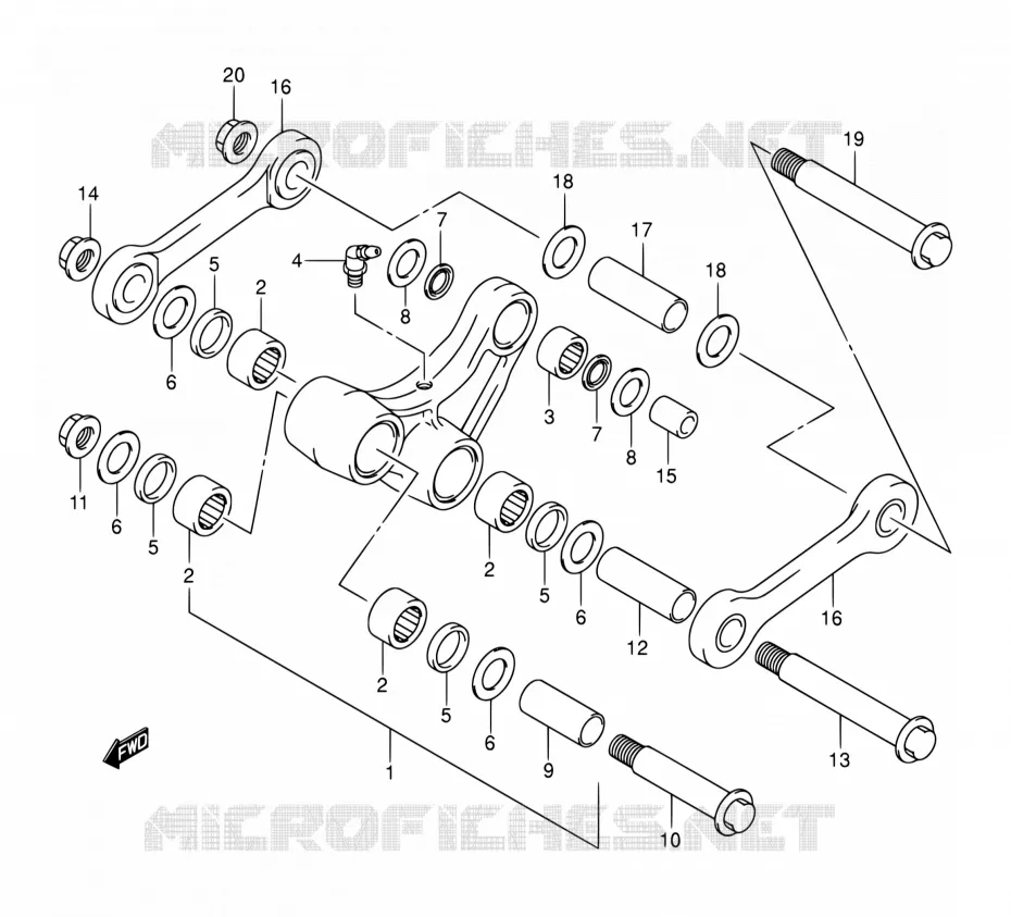 SCHOKBREKER AANEENSCHAKELING Suzuki MOTO 400 DR-Z 2000  DR-Z400E Y (E03,E28,E33)