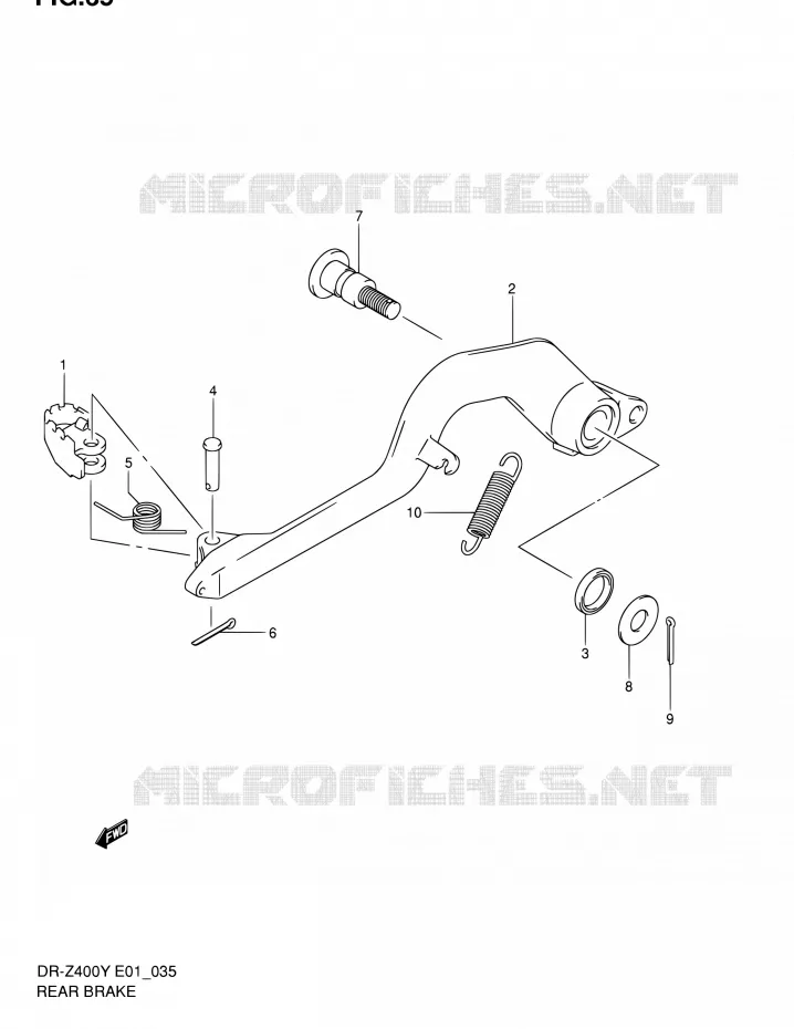 ACHTERREM (SANS E24) Suzuki MOTO 400 DR-Z 2000  DR-Z400EY(E24)