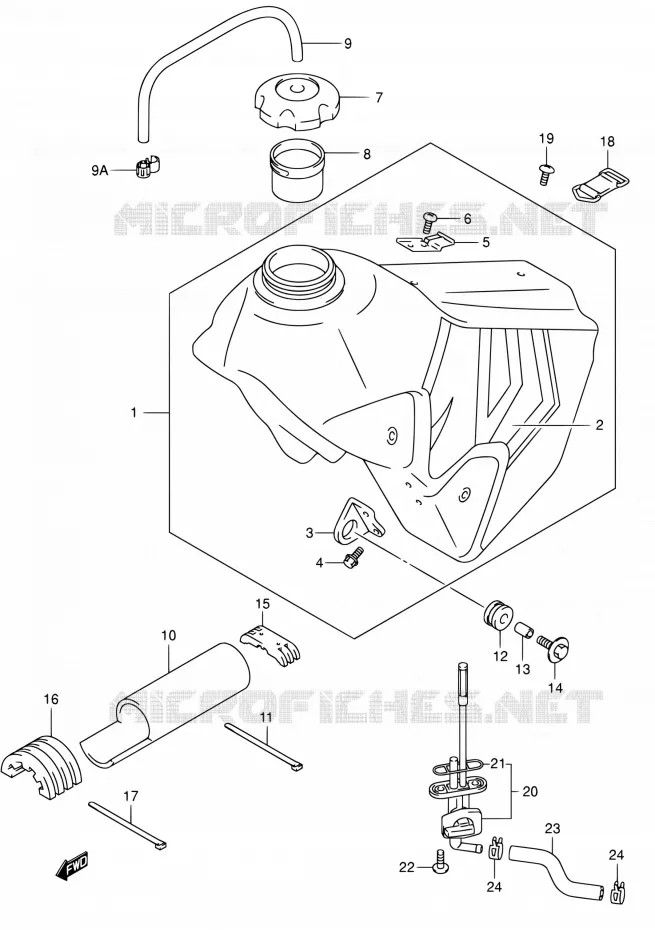 BENZINETANK (MODELE Y) Suzuki MOTO 400 DR-Z 2000  DR-Z400EY(E24)
