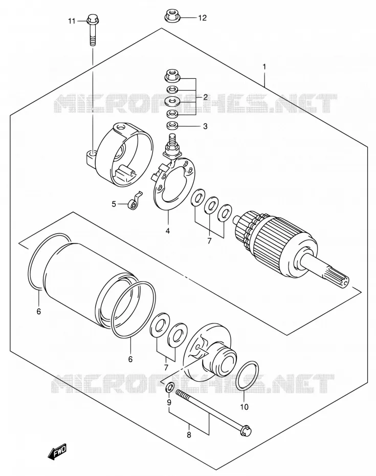 STARTMOTOR (DR-Z400EY/EK1/EK2/EK3/EK4) Suzuki MOTO 400 DR-Z 2000  DR-Z400EY(E24)