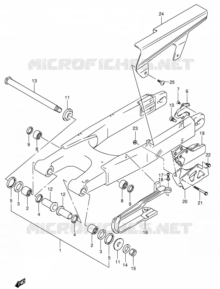 SWINGARM Suzuki MOTO 400 DR-Z 2001  DR-Z400SK1(E02)