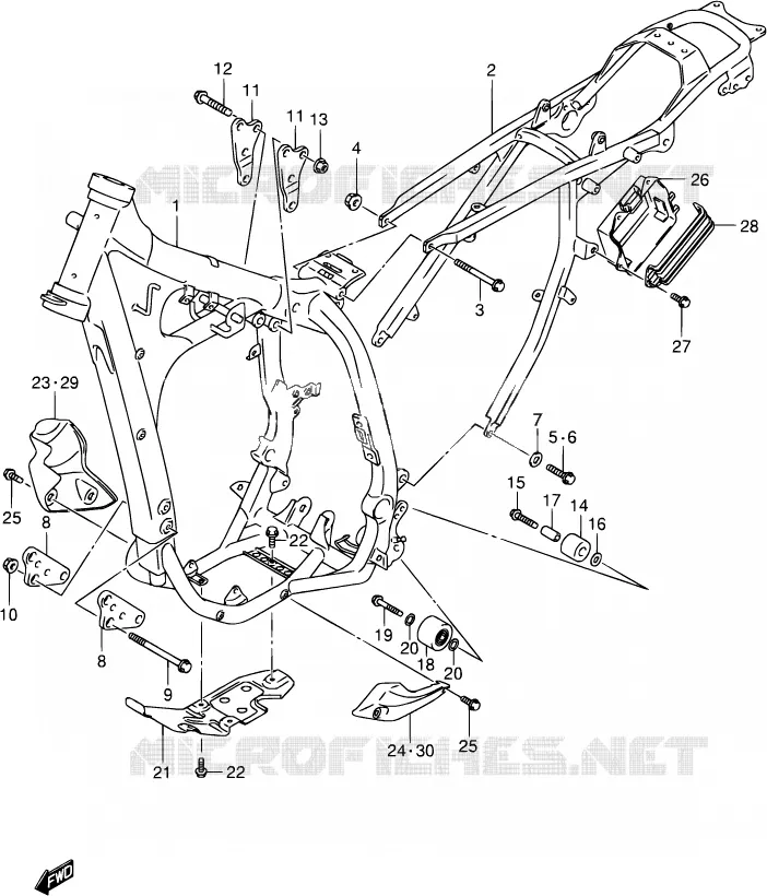 FRAME Suzuki MOTO 400 DR-Z 2001  DR-Z400S K1 (E03,E28,E33)