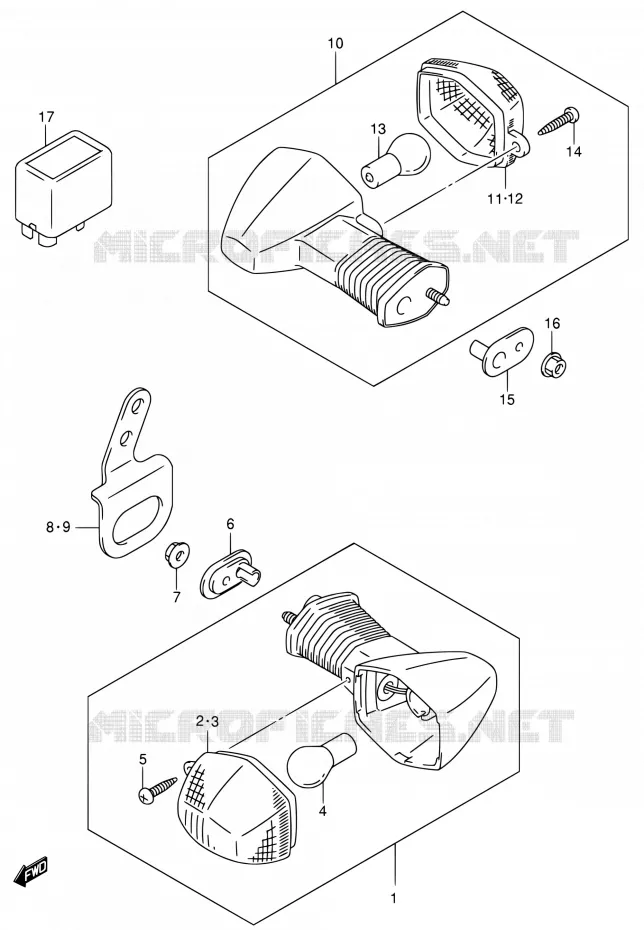 INDICATOREN (MODELE K2/K3/K4) Suzuki MOTO 400 DR-Z 2004  DR-Z400S K4 (E03,E28,E33)