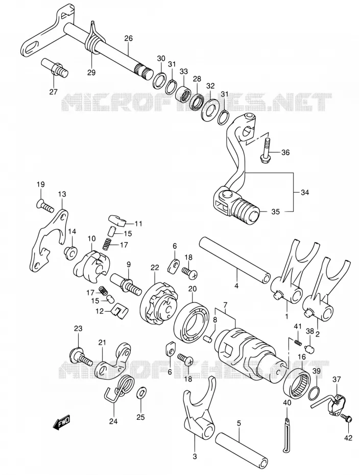SCHAKELEN ASSY Suzuki MOTO 400 DR-Z 2004  DR-Z400S K4 (E03,E28,E33)