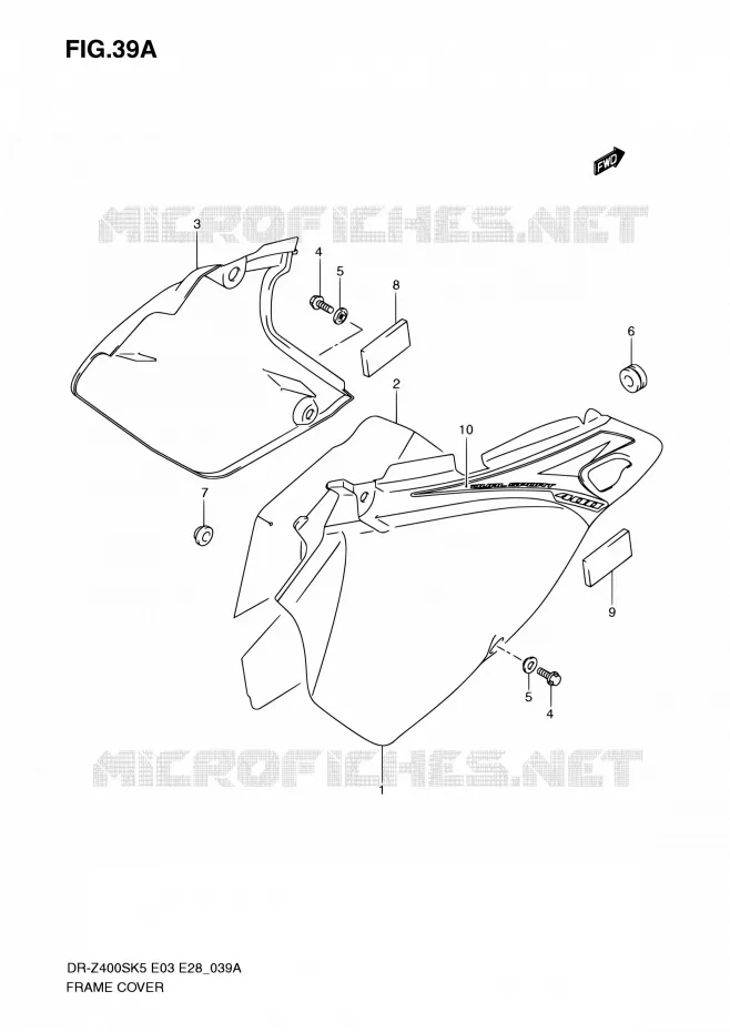 ACHTER KUIP (MODEL K9) Suzuki MOTO 400 DR-Z 2008  DR-Z400S K8 (E03,E28,E33)