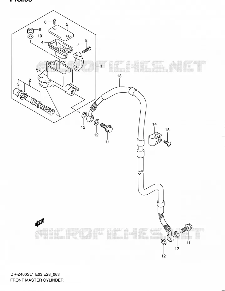 FRONT HOOFDREMCILINDER Suzuki MOTO 400 DR-Z 2011  DR-Z400S L1 (E03,E28,E33)