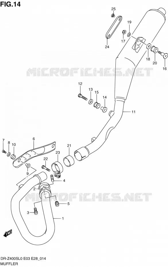 GELUIDDEMPER Suzuki MOTO 400 DR-Z 2010  DR-Z400S L0 (E03,E28,E33)