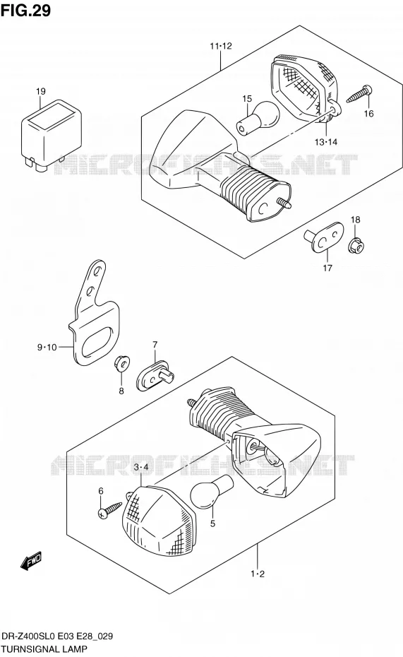INDICATOREN Suzuki MOTO 400 DR-Z 2010  DR-Z400S L0 (E03,E28,E33)