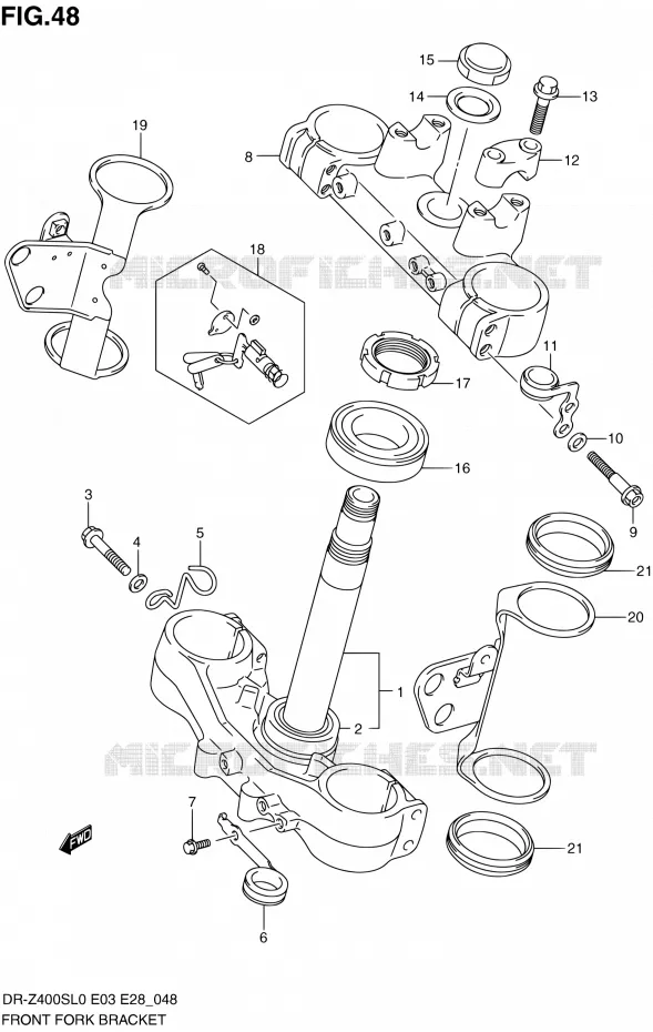 STUURPEN Suzuki MOTO 400 DR-Z 2010  DR-Z400S L0 (E03,E28,E33)