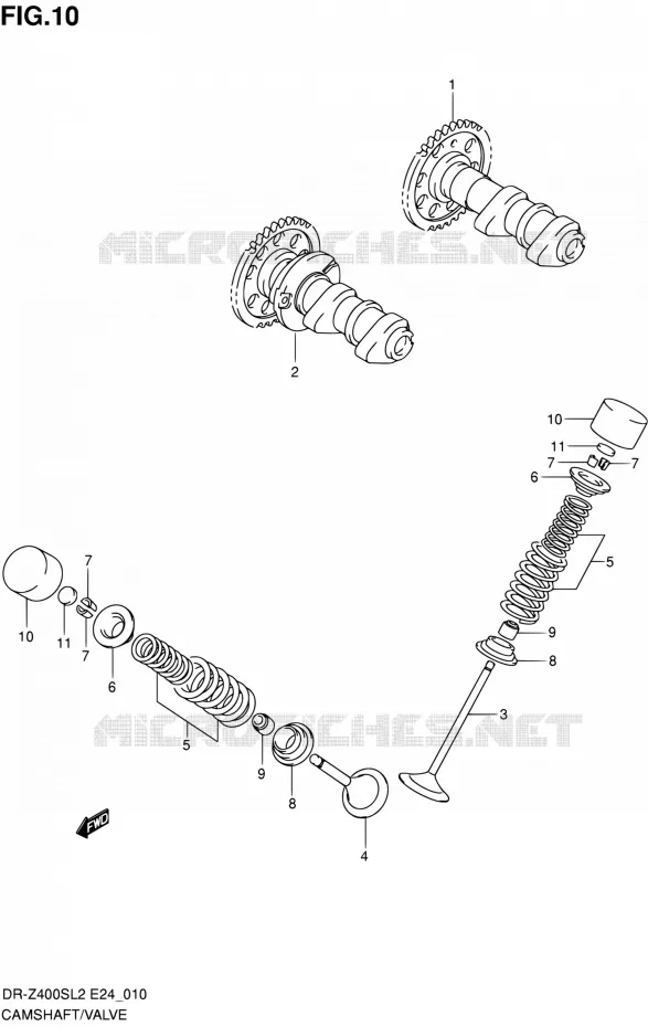 NOKKENAS - VALVES Suzuki MOTO 400 DR-Z 2012  DR-Z400S L2 (E24)