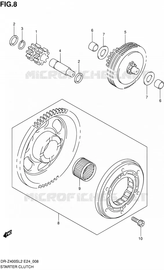 STARTMOTOR CLUTCH Suzuki MOTO 400 DR-Z 2012  DR-Z400S L2 (E24)