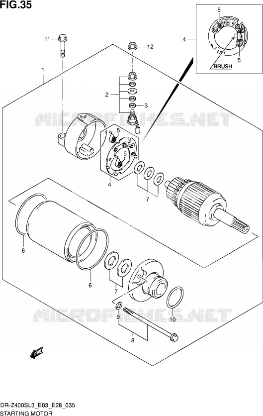 STARTMOTOR Suzuki MOTO 400 DR-Z 2013  DR-Z400S L3 (E03,E28,E33)