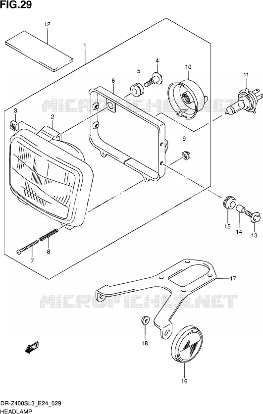 KOPLAMP Suzuki MOTO 400 DR-Z 2013  DR-Z400S L3 (E24)
