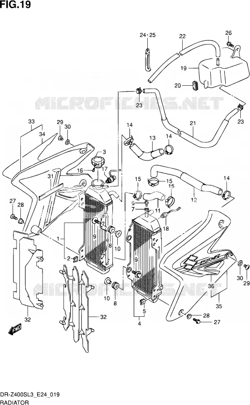 RADIATOR Suzuki MOTO 400 DR-Z 2013  DR-Z400S L3 (E24)