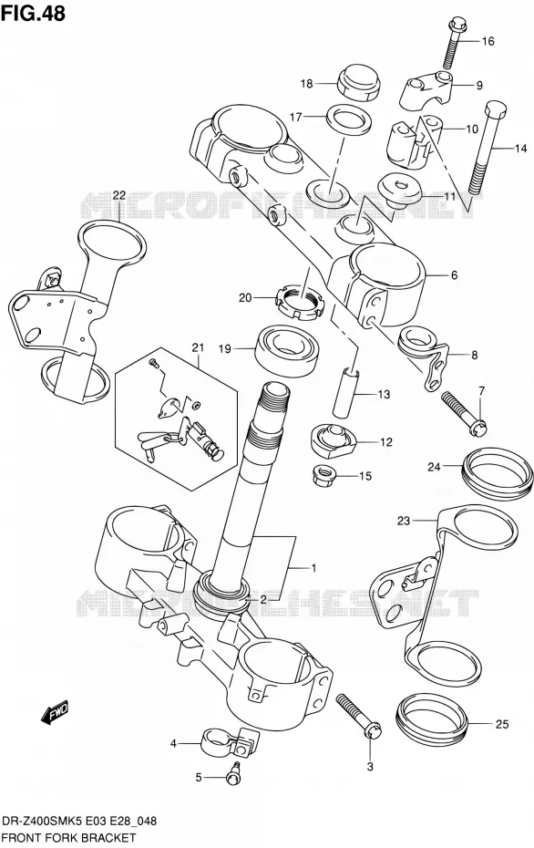 STUURPEN (MODEL K5/K6) Suzuki MOTO 400 DR-ZSM 2005  DR-Z400SM K5 (E03,E28,E33)
