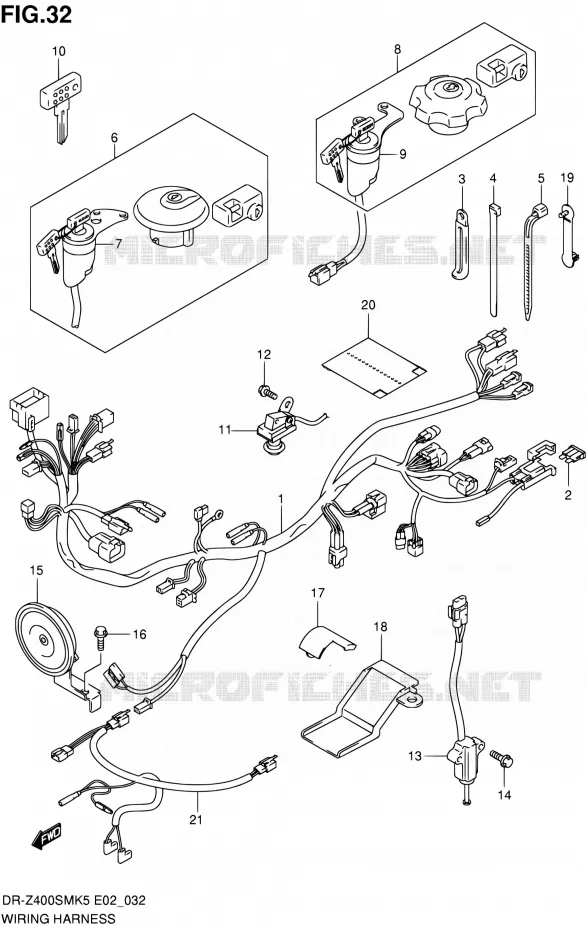 BEDRADING Suzuki MOTO 400 DR-Z 2005  DR-Z400SMK5(E19)