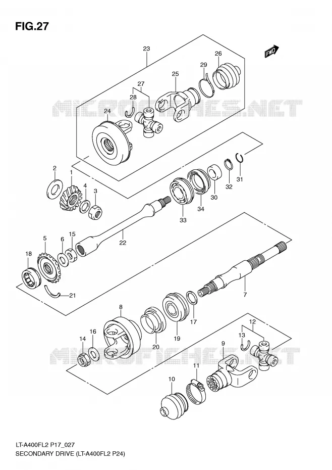 AANDRIJFAS (LT-A400FL2 P24) Suzuki QUAD 400 KINGQUAD 2012  LT-F400FZL2(P17)