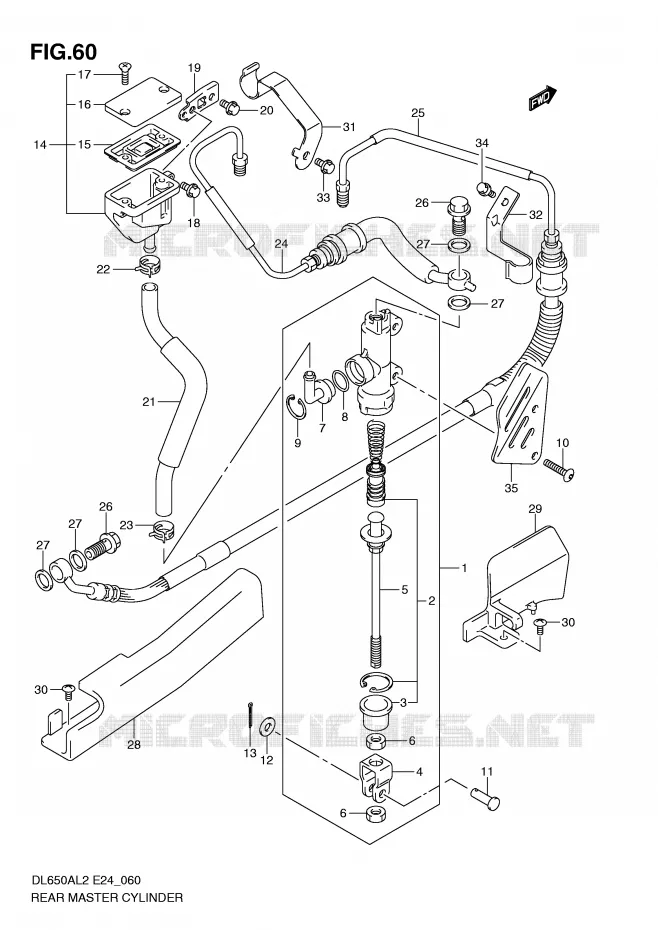 ACHTER HOOFDREMCILINDER Suzuki MOTO 650 V-STROM 2012  DL650AL2(E24)