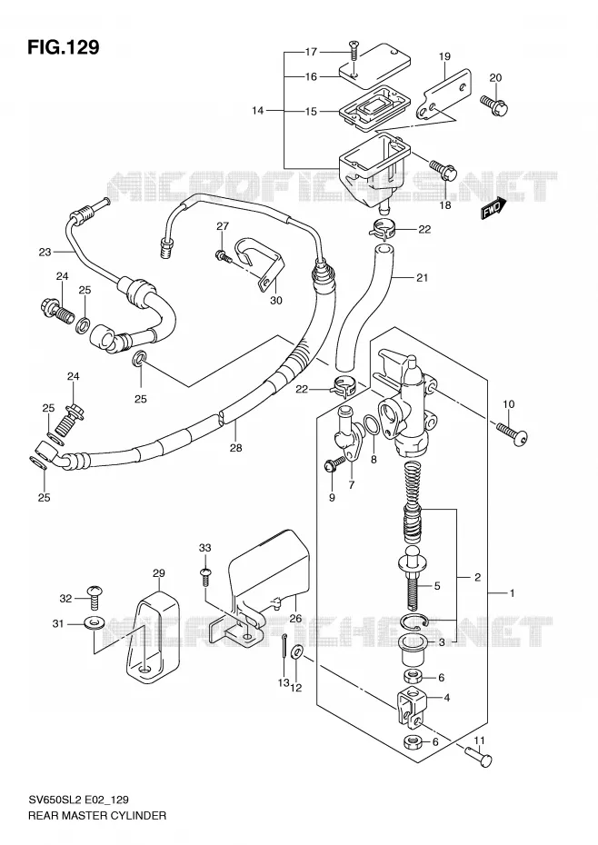 ACHTER hoofdremcilinder (SV650SAL2 E24) Suzuki MOTO 650 SV 2012  SV650SAL2(E02)
