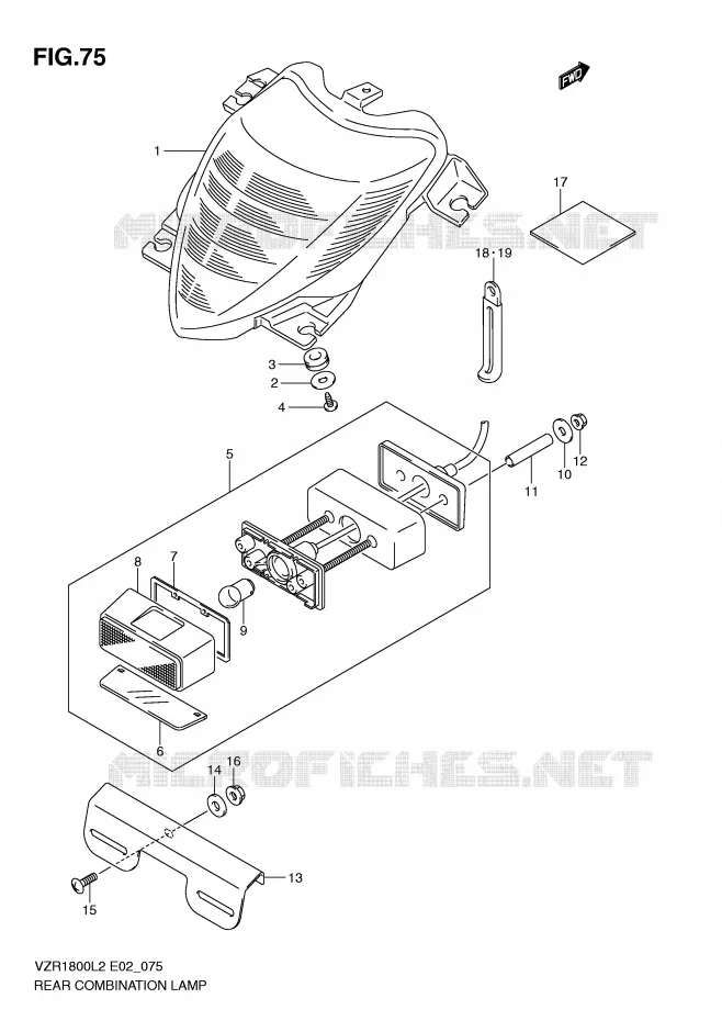 ACHTERLICHT (VZR1800ZL2 E02) Suzuki MOTO 1800 INTRUDER 2012  VZR1800ZUFL2(E02)