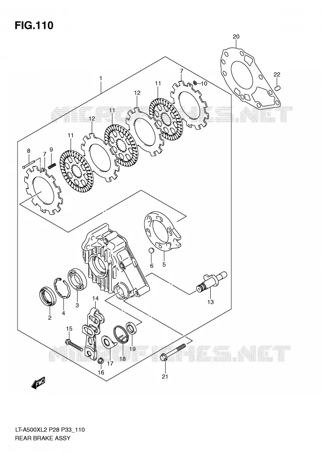 ACHTERREM ASSY Suzuki QUAD 500 KINGQUAD 2012  LT-A500XL2(P28)