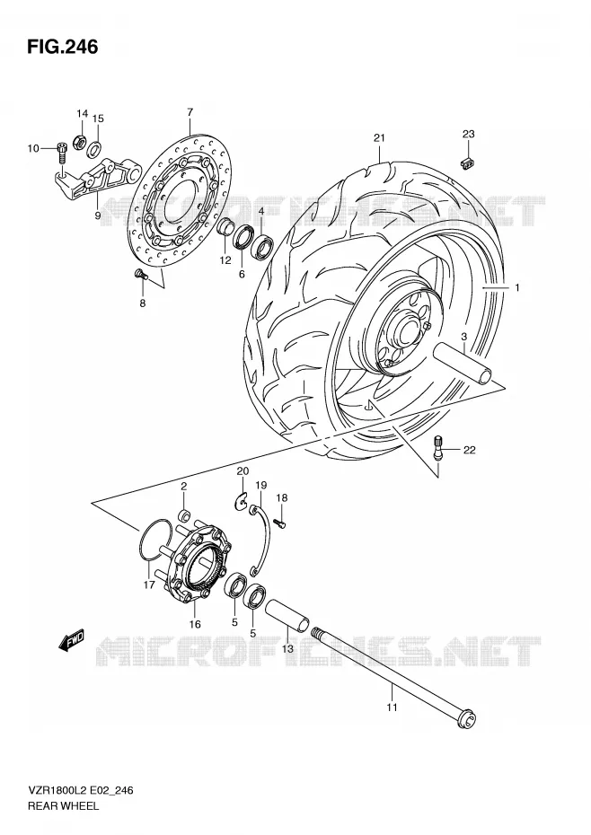 ACHTERWIEL (VZR1800L2 E02) Suzuki MOTO 1800 INTRUDER 2012  VZR1800L2(E02)