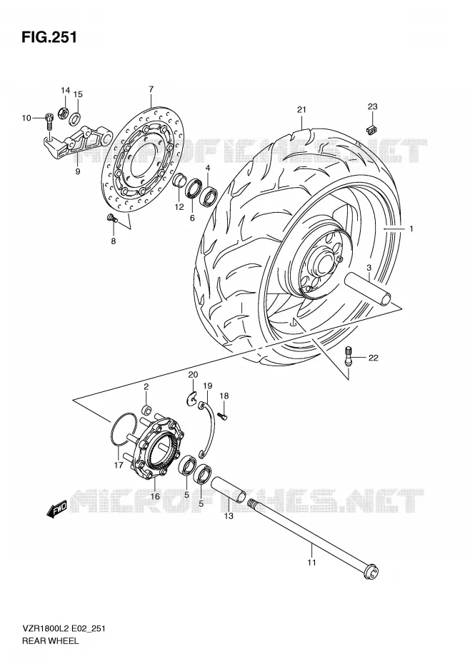 ACHTERWIEL (VZR1800ZL2 E02) Suzuki MOTO 1800 INTRUDER 2012  VZR1800L2(E02)