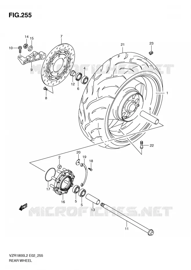 ACHTERWIEL (VZR1800ZUFL2 E19) Suzuki MOTO 1800 INTRUDER 2012  VZR1800ZL2(E02)