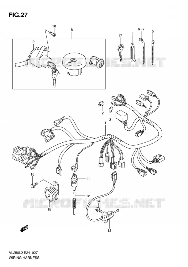 BEDRADING Suzuki MOTO 250 INTRUDER 2012  VL250L2(E24)