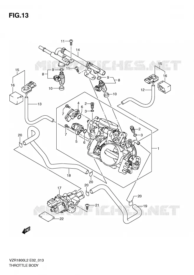 BRANDSTOFINJECTIE ASSY Suzuki MOTO 1800 INTRUDER 2012  VZR1800ZUFL2(E02)