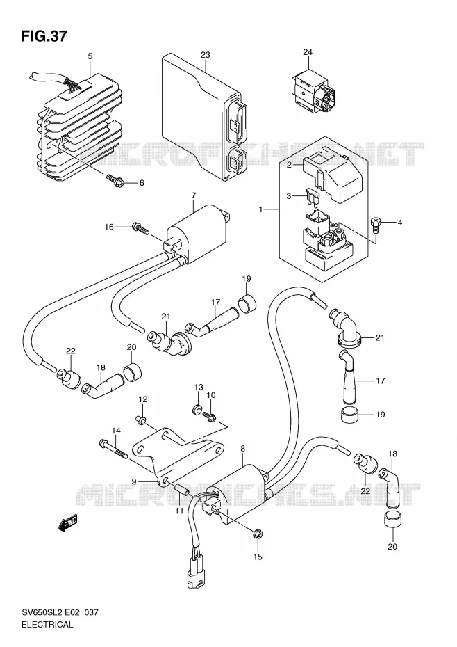 ELEKTRISCH (SV650SAL2 E24) Suzuki MOTO 650 SV 2012  SV650SUL2(E02)